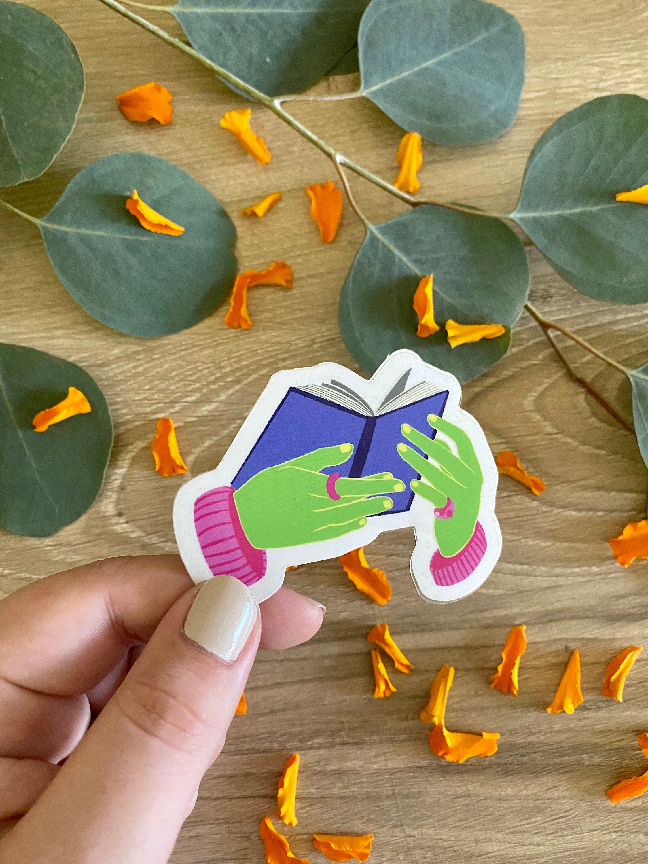 Read Hand Sticker STICKER Reading Hands Sticker - Etsy