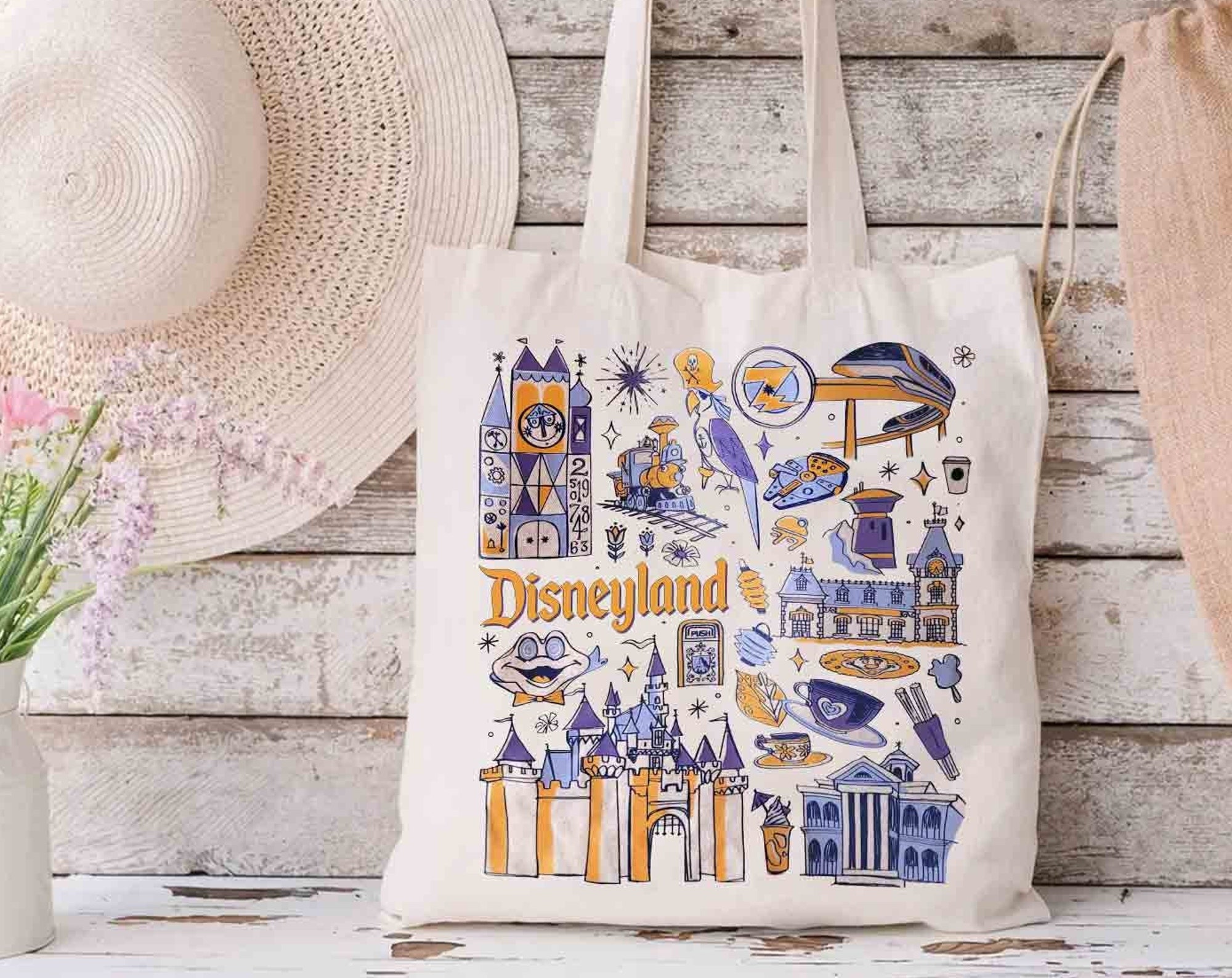 Vintage Disneyland Tote Bag, Disney 50th Tote Bag