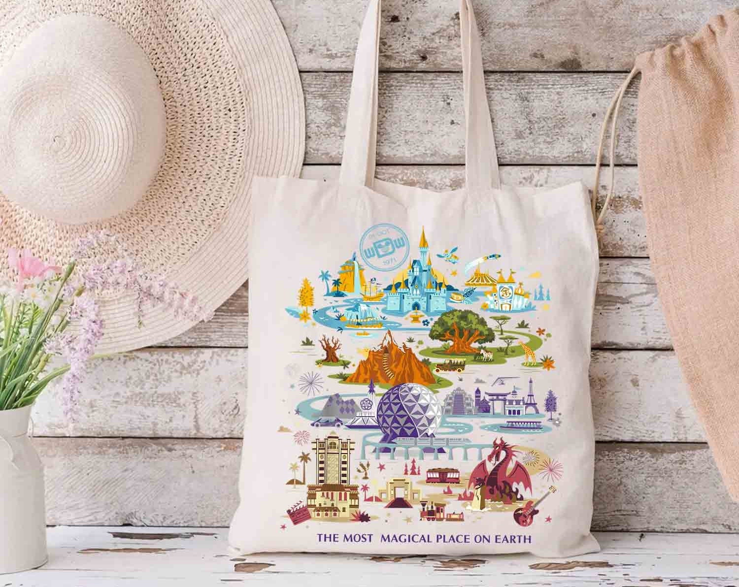 Vintage Disneyland Tote Bag, Disney 50th Tote Bag, Walt Disney World