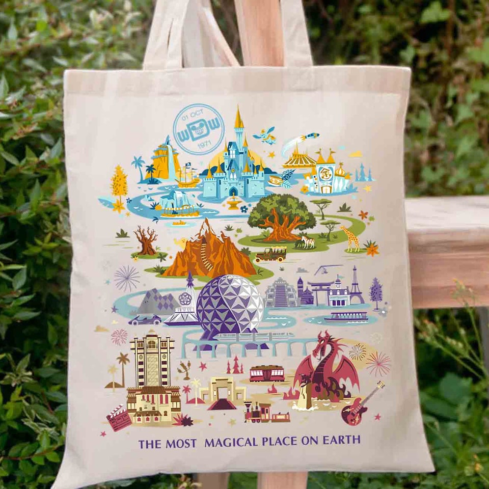 Discover Vintage Disneyland Tote Bag, Disney 50th Tote Bag, Walt Disney World Tote Bag