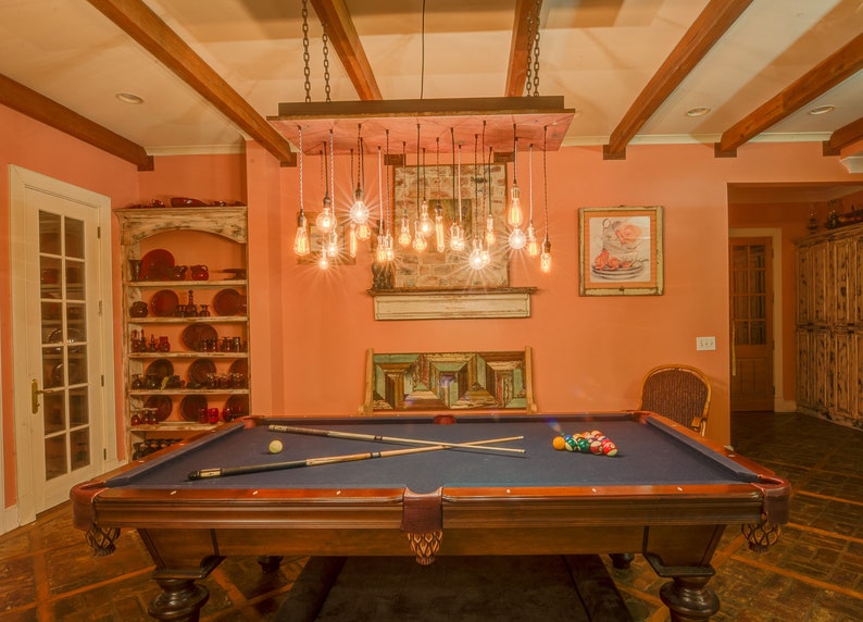 Pool Table Chandelier Lighting Game Room Image 0