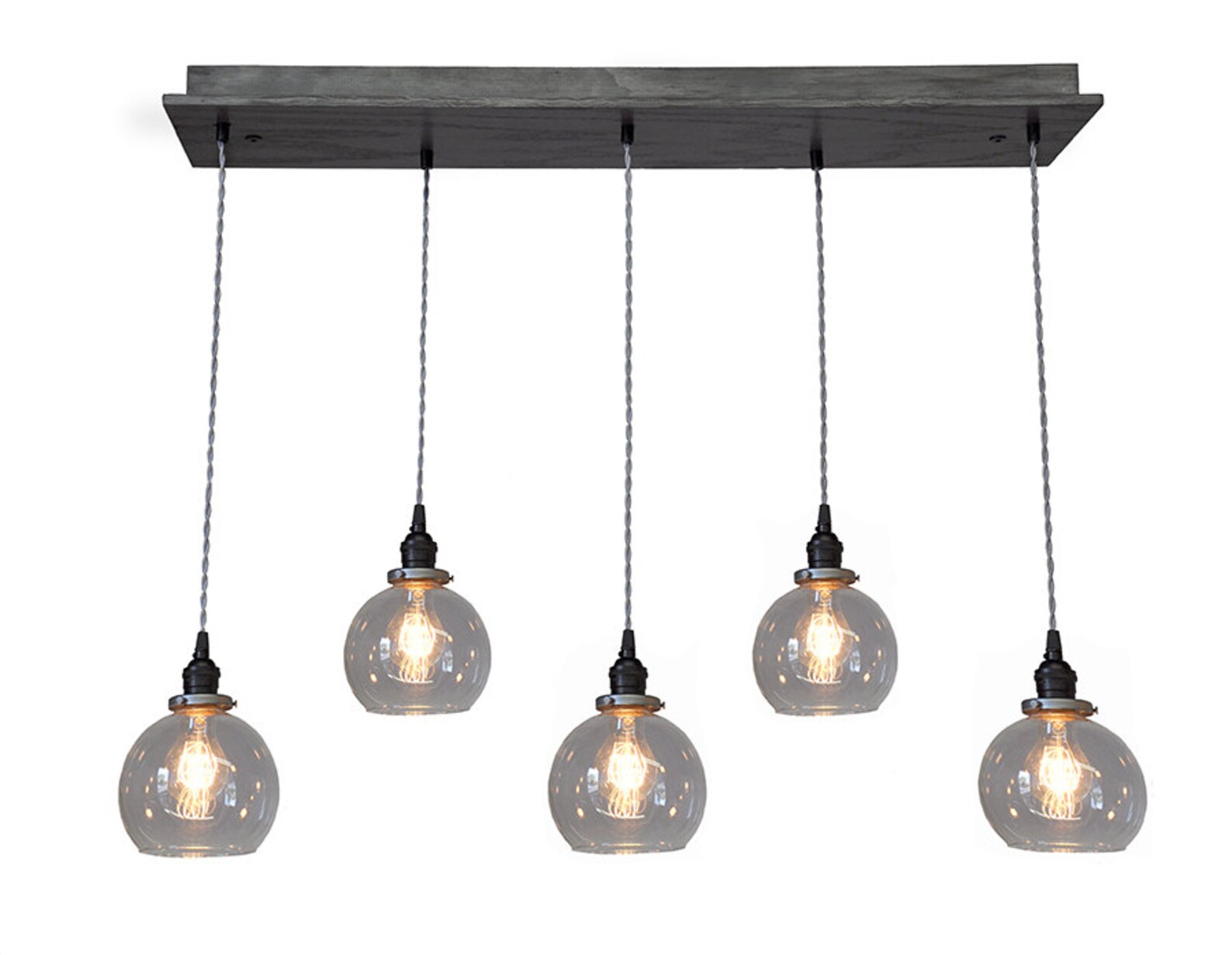 Globe Pendant Chandelier With Edison Bulbs Kitchen Lighting Etsy