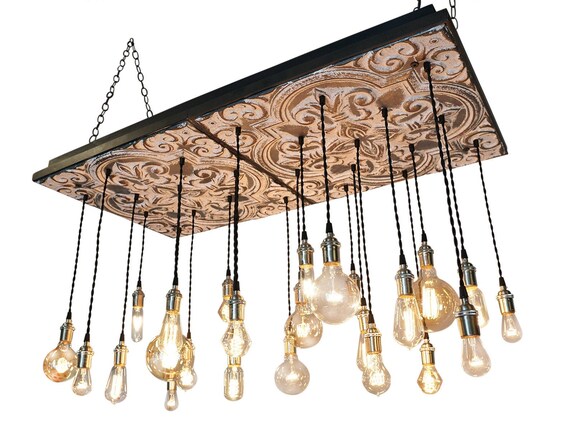 Double Antique Tin Chandelier Bulb Lighting Pendant Österreich Double Antique Tin Chandelier, Tin Light Fixtures