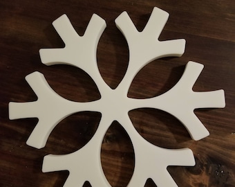 Winter Trivet - Solid Surface - Corian - handmade - repurposed material