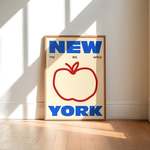 NYC &#39;Big Apple&#39; Art Print: New York City Home Decor (Digital Download)
