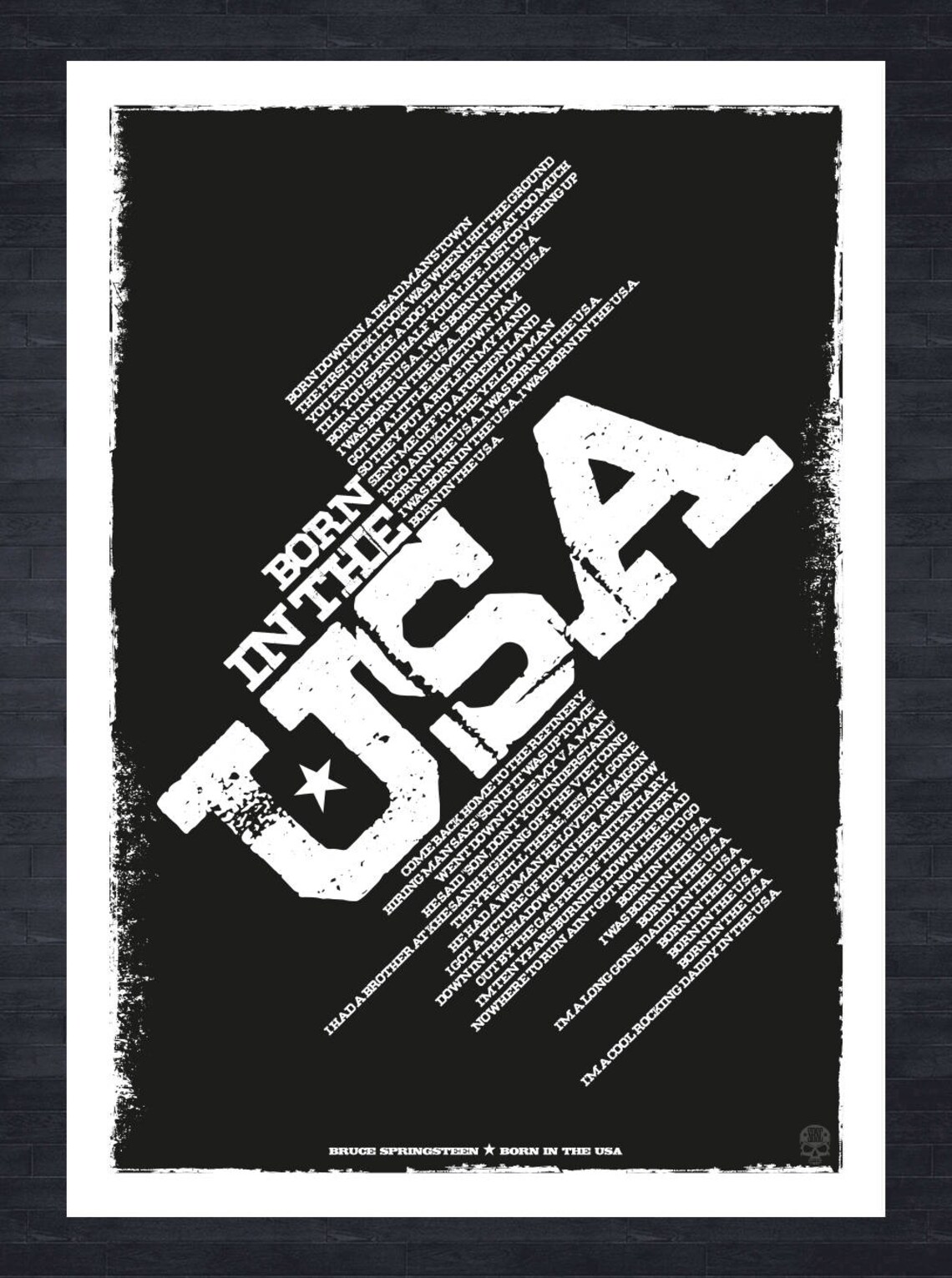 Bruce Springsteen Born In The USA Lyrics Print Etsy