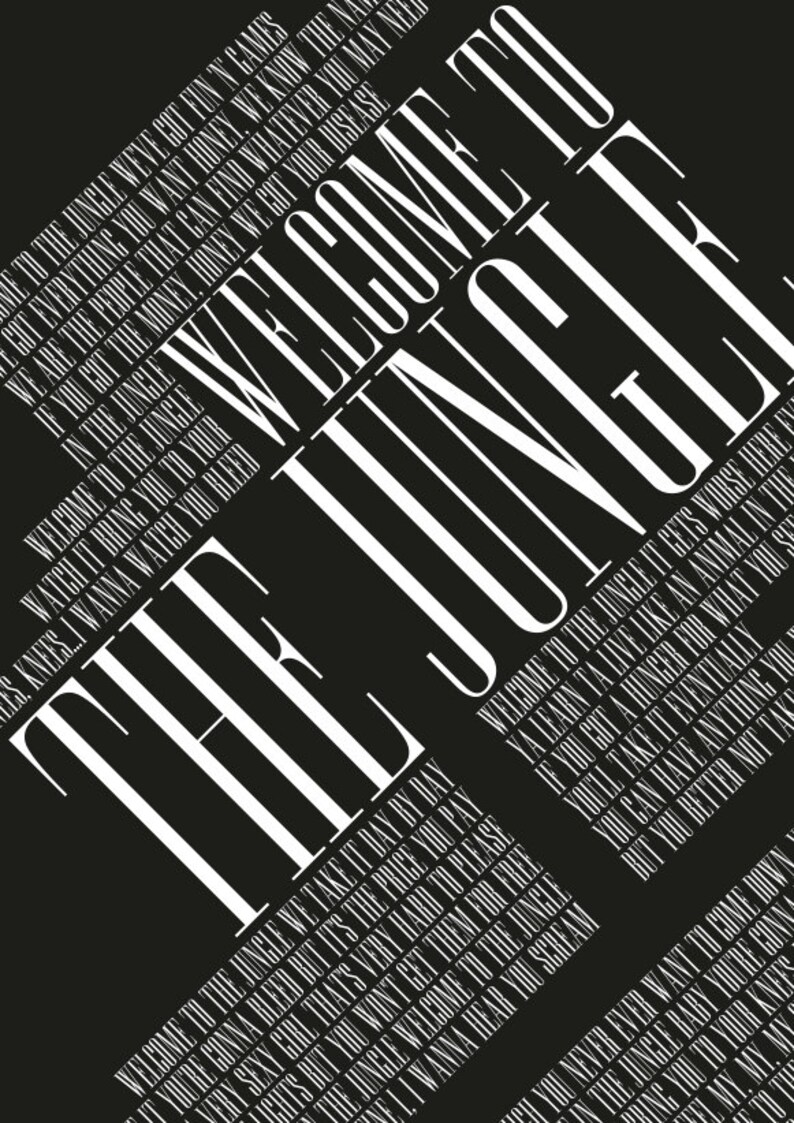 Guns N Roses to the Jungle Lyrics Poster Etsy