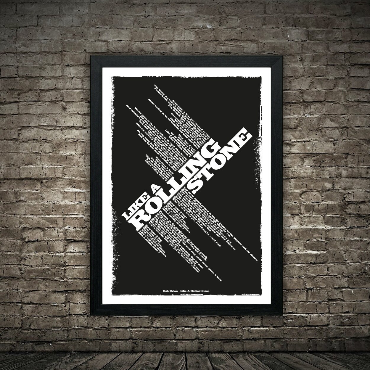 Bob Dylan Like A Rolling Stone Lyrics Poster Etsy