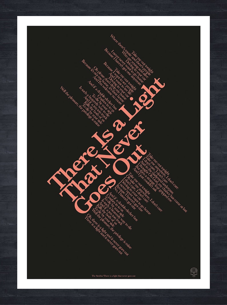 The Smiths There is A Light That Never Goes Out Lyrics Poster Etsy UK