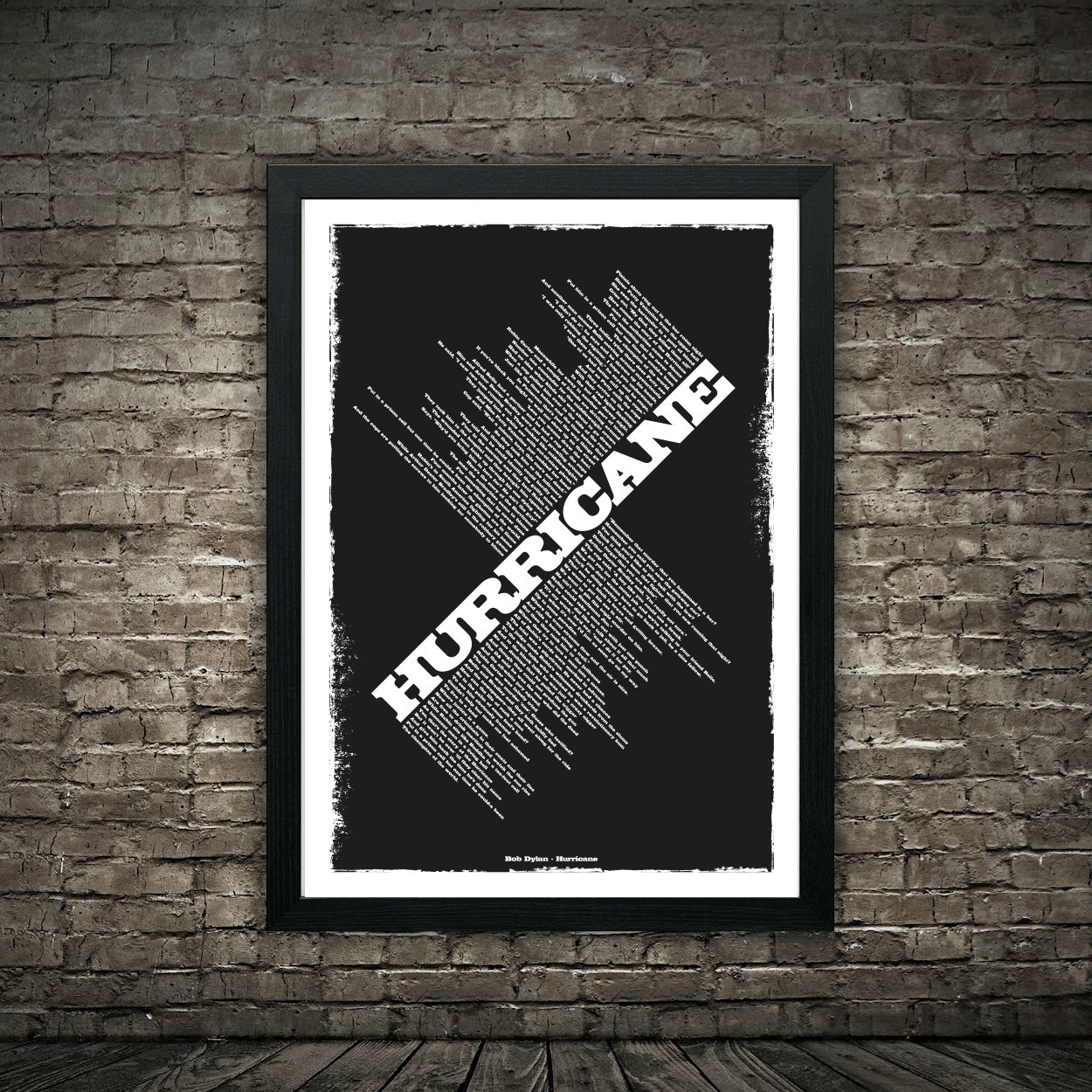 Bob Dylan Hurricane lyrics poster Etsy