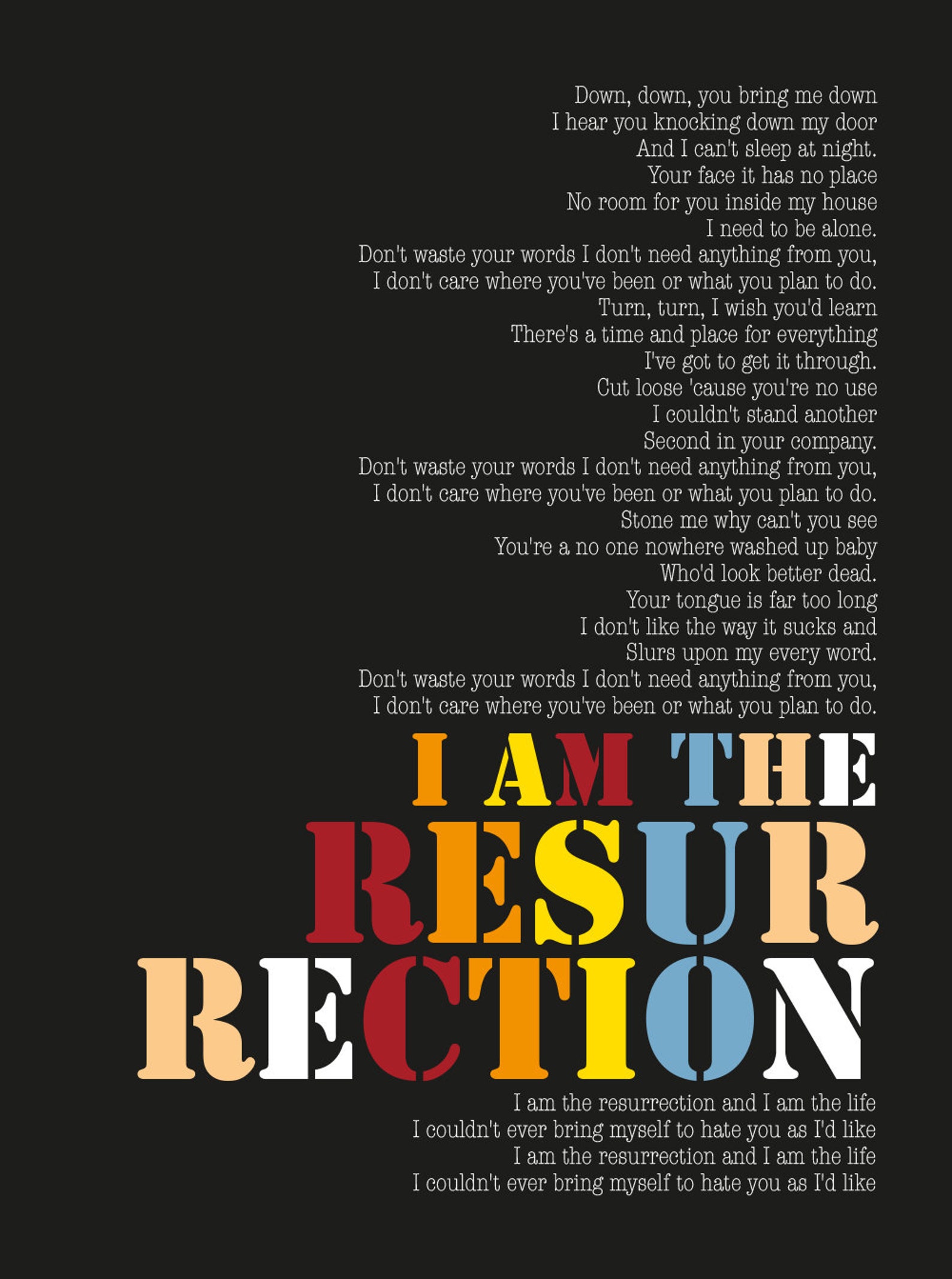 Stone Roses I Am the Resurrection lyrics print Poster Etsy