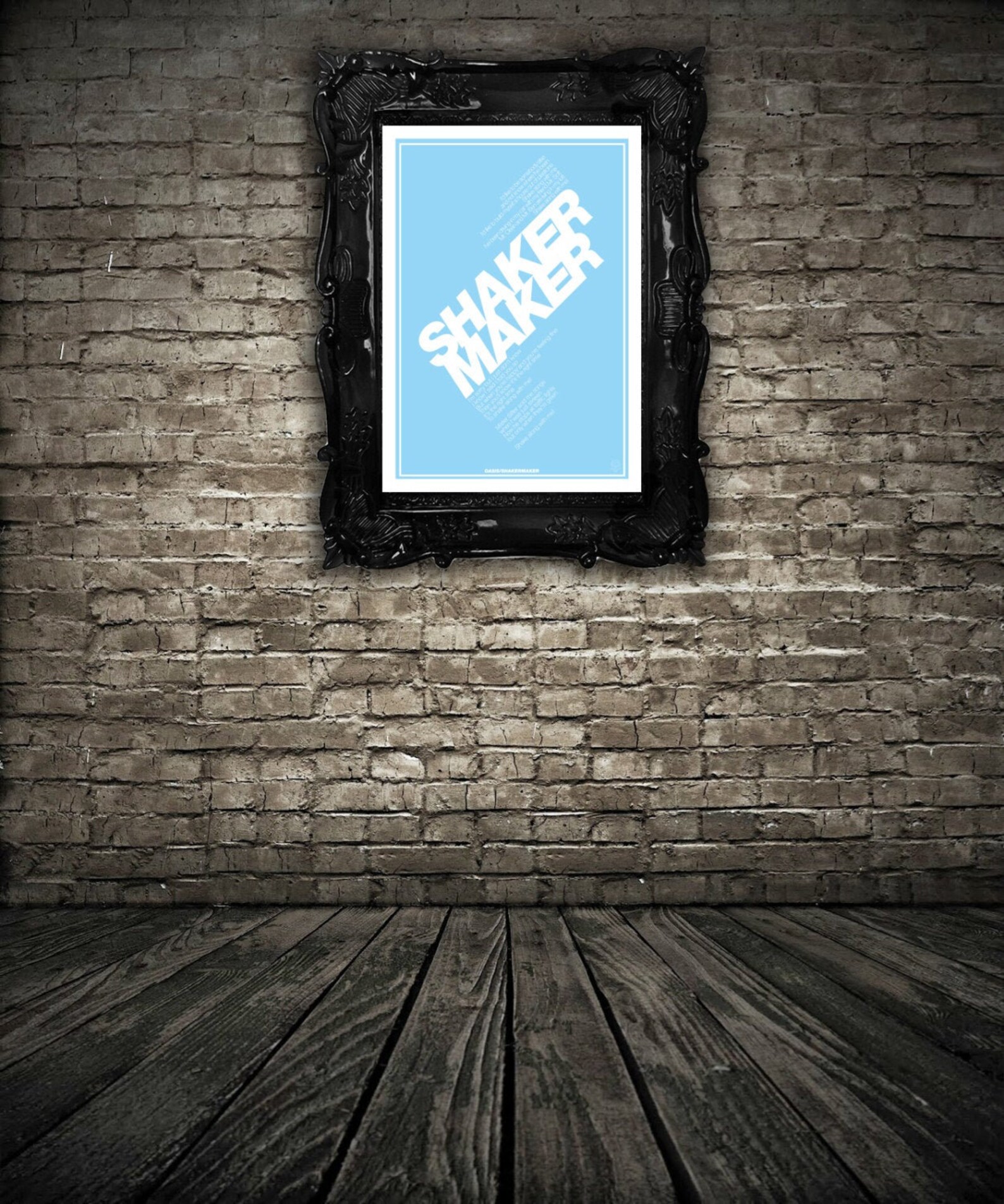 Oasis Shakermaker Lyrics Print Poster Manchester Music Etsy