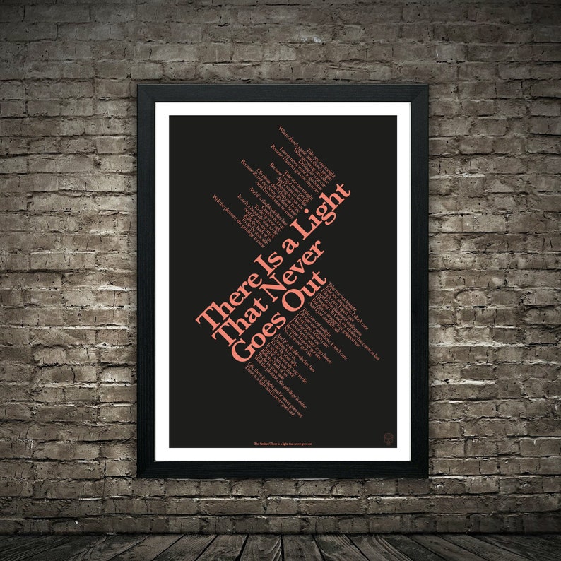 The smiths there is a light that never goes out lyrics poster etsy