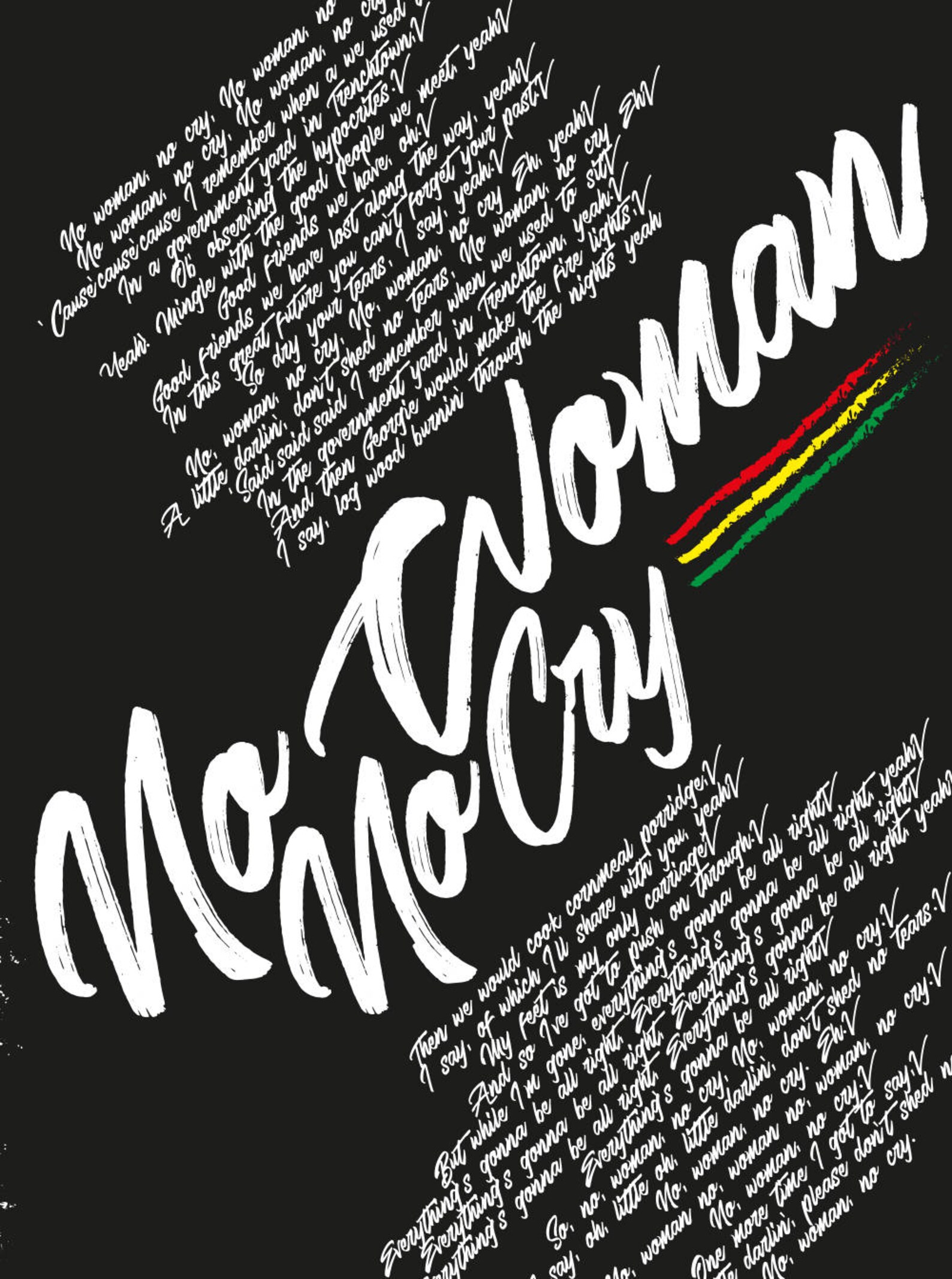 Bob Marley No Woman No Cry Lyrics poster Etsy
