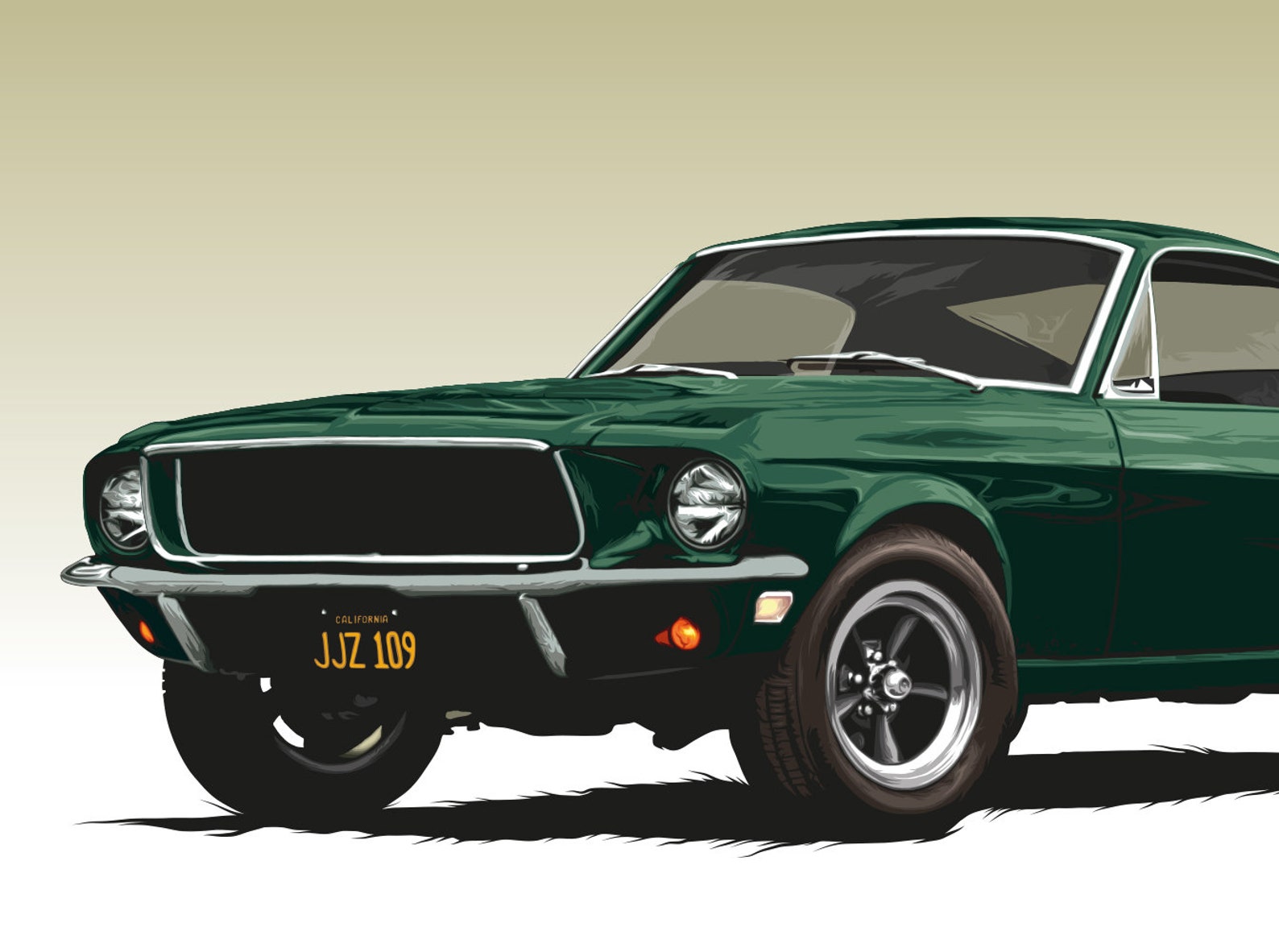 BULLITT FILM MUSTANG Bullitt Ford Mustang Film Car Poster
