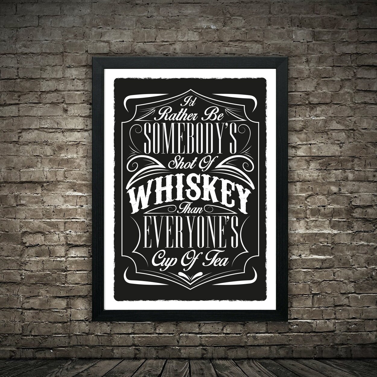 Vintage Whiskey Zitat Ich wäre lieber jemandes Schuss Etsy