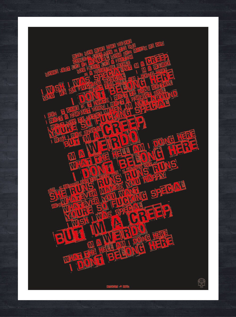 Paroles RADIOHEAD Creep imprimer Etsy