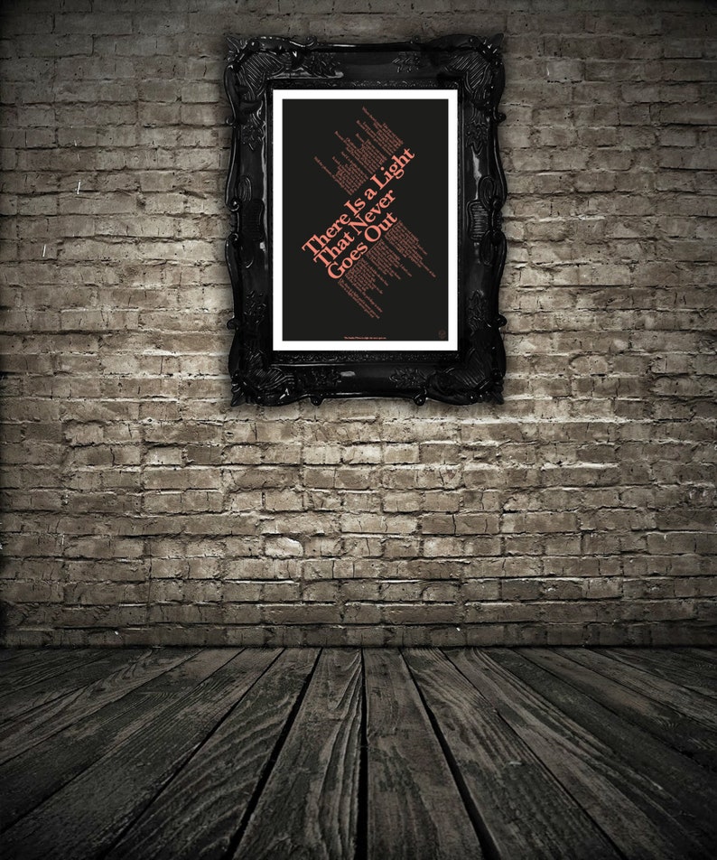 The smiths there is a light that never goes out lyrics poster etsy