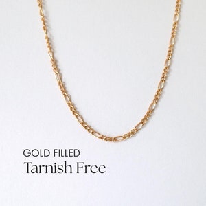 Gold Filled Figaro Chain Necklace: Waterproof Minimalist Jewelry