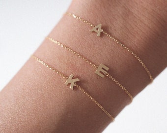 Just Initial bracelet, Initial bracelet, Letter bracelet, Dainty initial bracelet, Petite initial bracelet, Perfect Gift