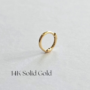 14K Classic Huggie Hoop, Solid Gold Hoop, Single Hoop, Hoop earring, Cartilage Hoop, Small Huggie, Gift for her