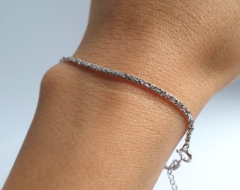 Basa Bracelet, Sterling Silver, Gold Bracelet, Chain bracelet, Simple bracelet, Gift for her