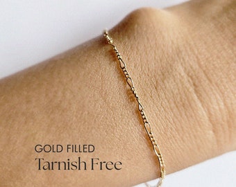 S Figaro Bracelet, Gold Filled-Tarnish Free, Gold Bracelet, Chain Bracelet, Dainty chain bracelet, Gift for her, Women's Minimalist bracelet