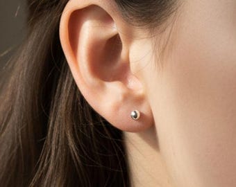 3mm Sterling Silver Ball Studs: Minimalist Earrings