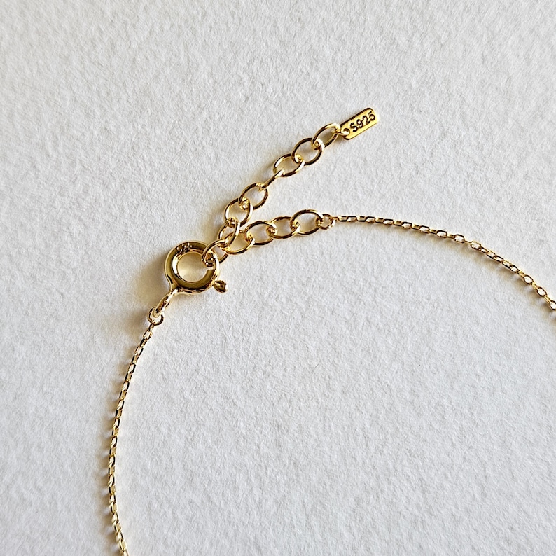 Petite Crystal Necklace: 3 Stone Sizes, Dainty 14K Gold Vermeil Chain, Minimalist Jewellery image 10