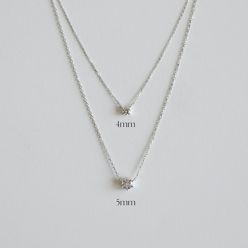 Petite Crystal Necklace: 3 Stone Sizes, Dainty 14K Gold Vermeil Chain, Minimalist Jewellery image 8