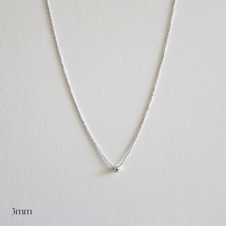 Petite Crystal Necklace: 3 Stone Sizes, Dainty 14K Gold Vermeil Chain, Minimalist Jewellery image 5