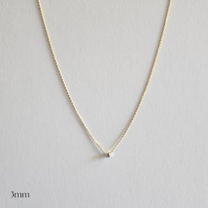 Petite Crystal Necklace: 3 Stone Sizes, Dainty 14K Gold Vermeil Chain, Minimalist Jewellery image 4