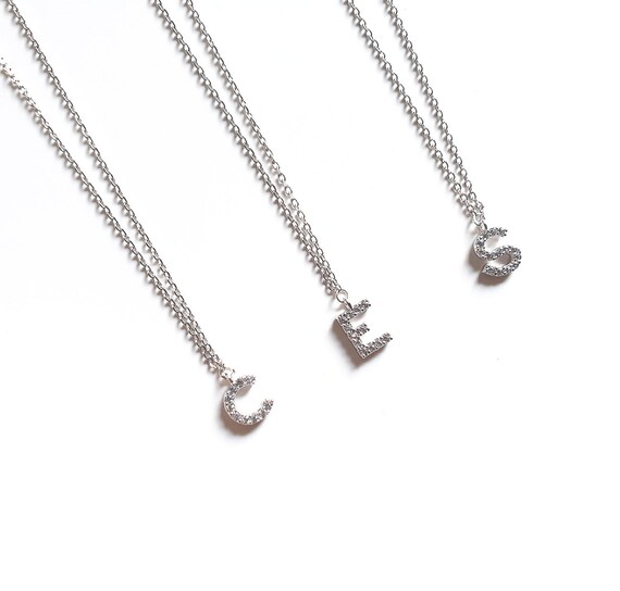 Sparkle Initial Necklace Initial 