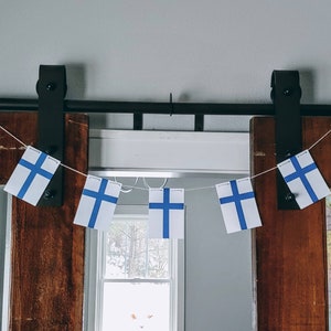 Finnish Flags Garland or Scandinavian Nordic Traditional Paper Bunting Decoration Finland Gift