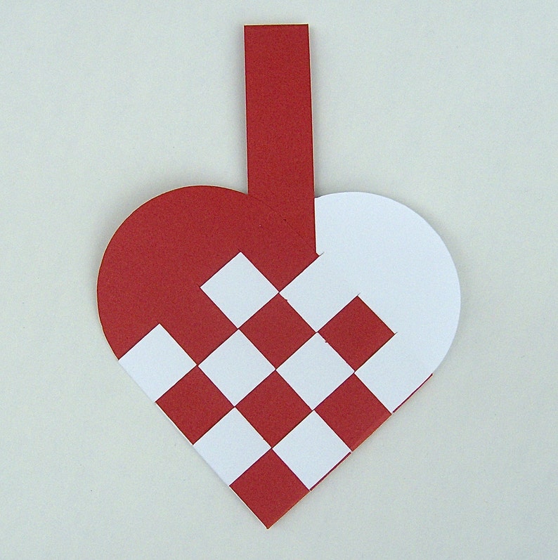 Dänische gewebte Herz Korb Dekoration SET von 4 Weihnachten | Etsy