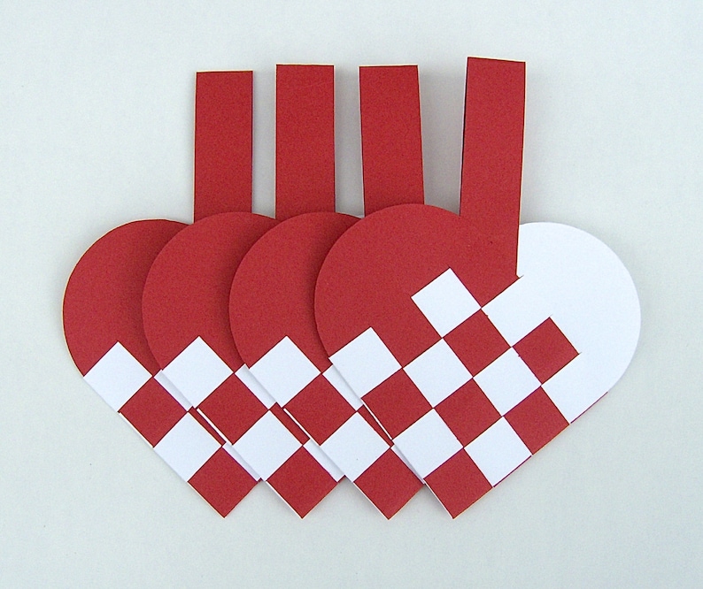 Danish Woven Heart Decoration SET OF 4 Christmas Ornament Etsy