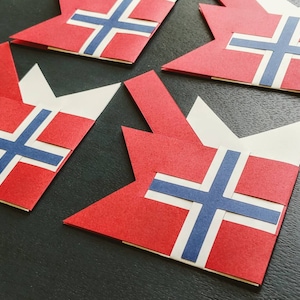 Norwegian Flag SET OF 4 Julehjerter Woven Basket Traditional Christmas Decoration