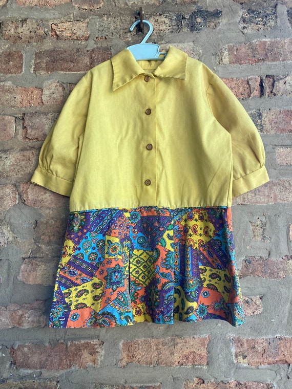 Vintage Girl's MOD Paisley Multi-Color Dress Vest… - image 2