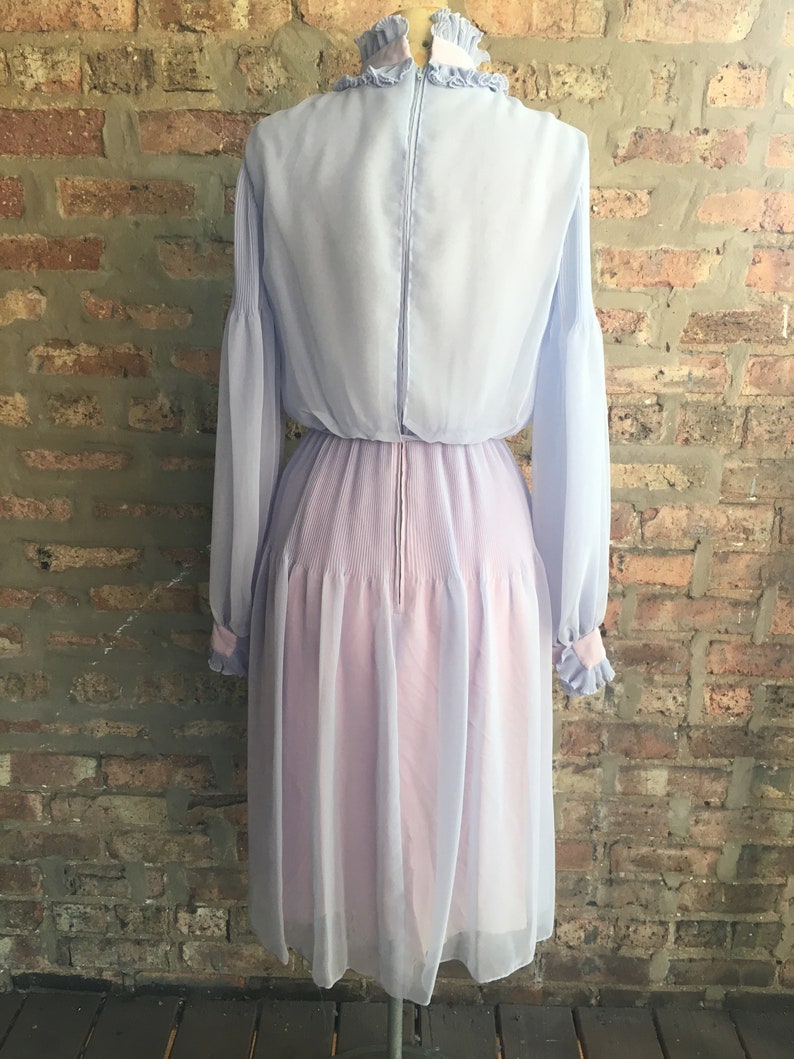 Vintage Lavender Chiffon Dress The Gilbert/'s for Tally I Magnin Small