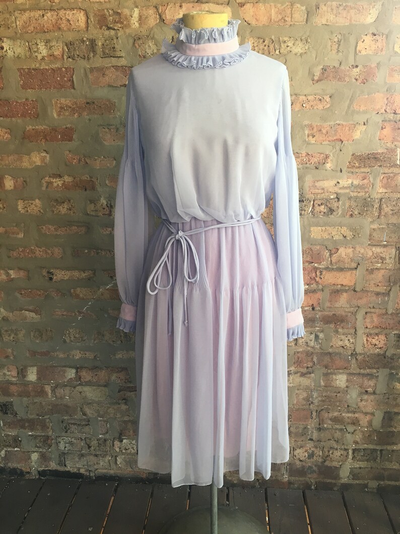 Vintage Lavender Chiffon Dress The Gilbert/'s for Tally I Magnin Small