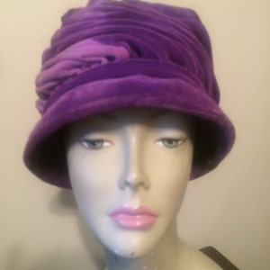 Purple and Pink Velvet Turban Hat