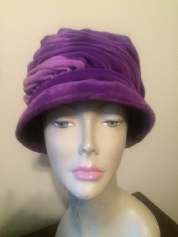 Purple and Pink Velvet Turban Hat
