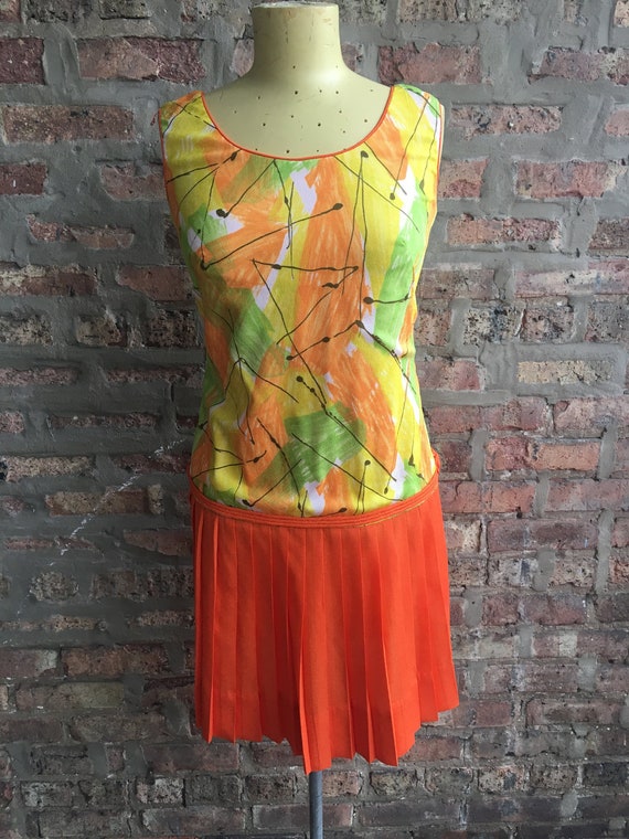 m and s orange dress