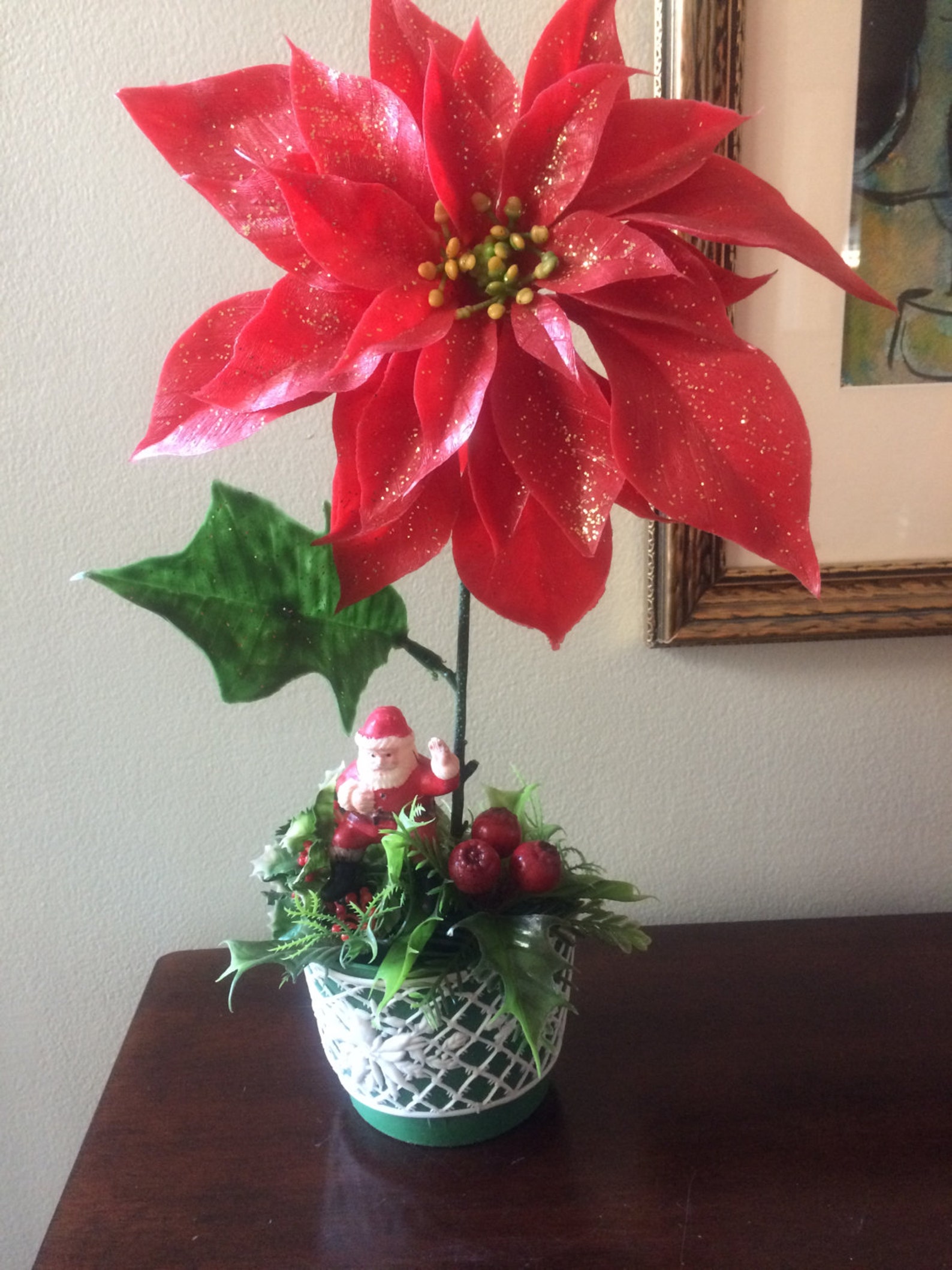 plastic poinsettia plants