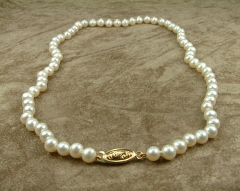 White Pearl Necklace 6 - 6.5 mm