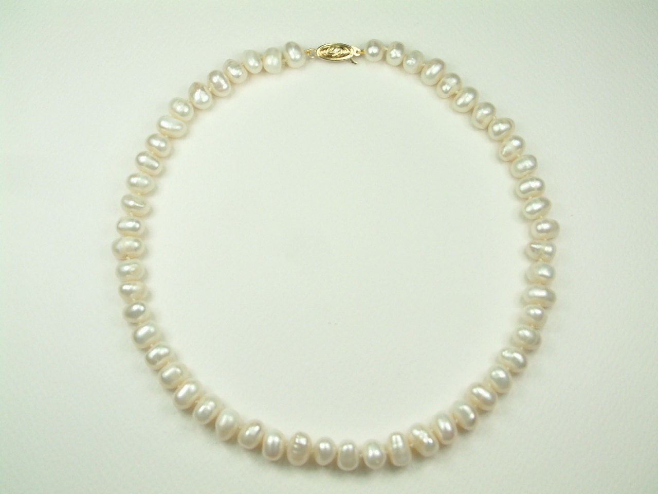White Pearl Necklace 8 - 9 Mm - Etsy