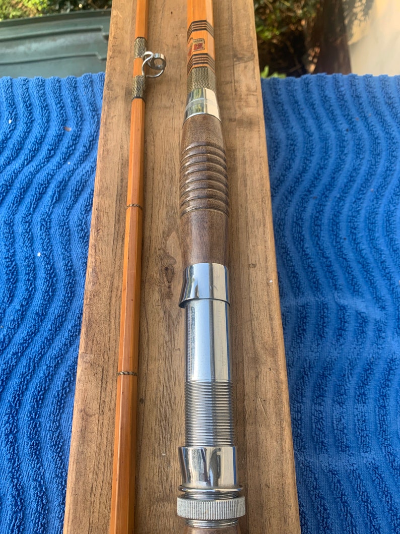 Vintage 2 Piece Bamboo Fishing Rod. By Porpoise Kyoto Japan. Etsy