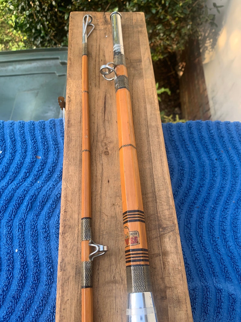 Vintage 2 Piece Bamboo Fishing Rod. By Porpoise Kyoto Japan. Etsy