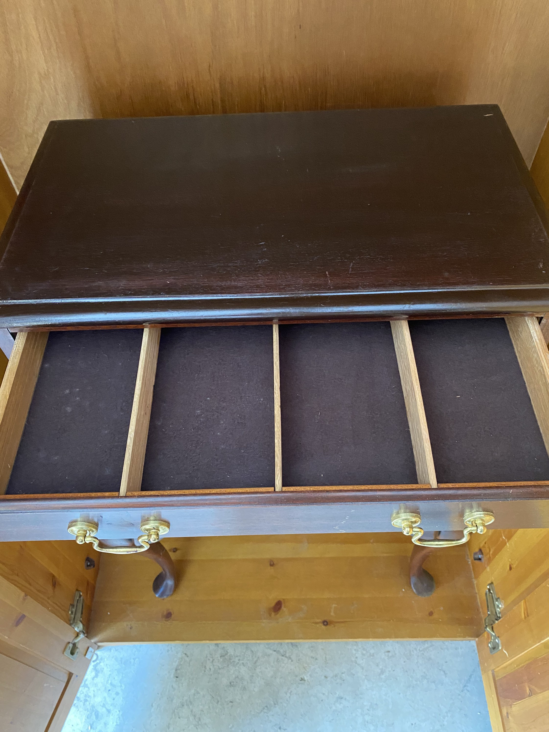 Mahogany Flatware Cabinet. Queen Anne Style. 4 Divided | Etsy