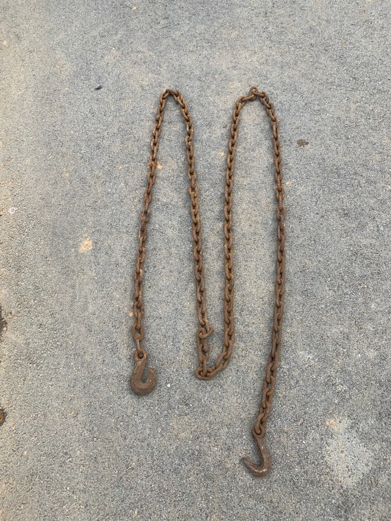 15 Ft Vintage Double Hook Chain. 2 Links. 3/8 Thick Steel. Etsy